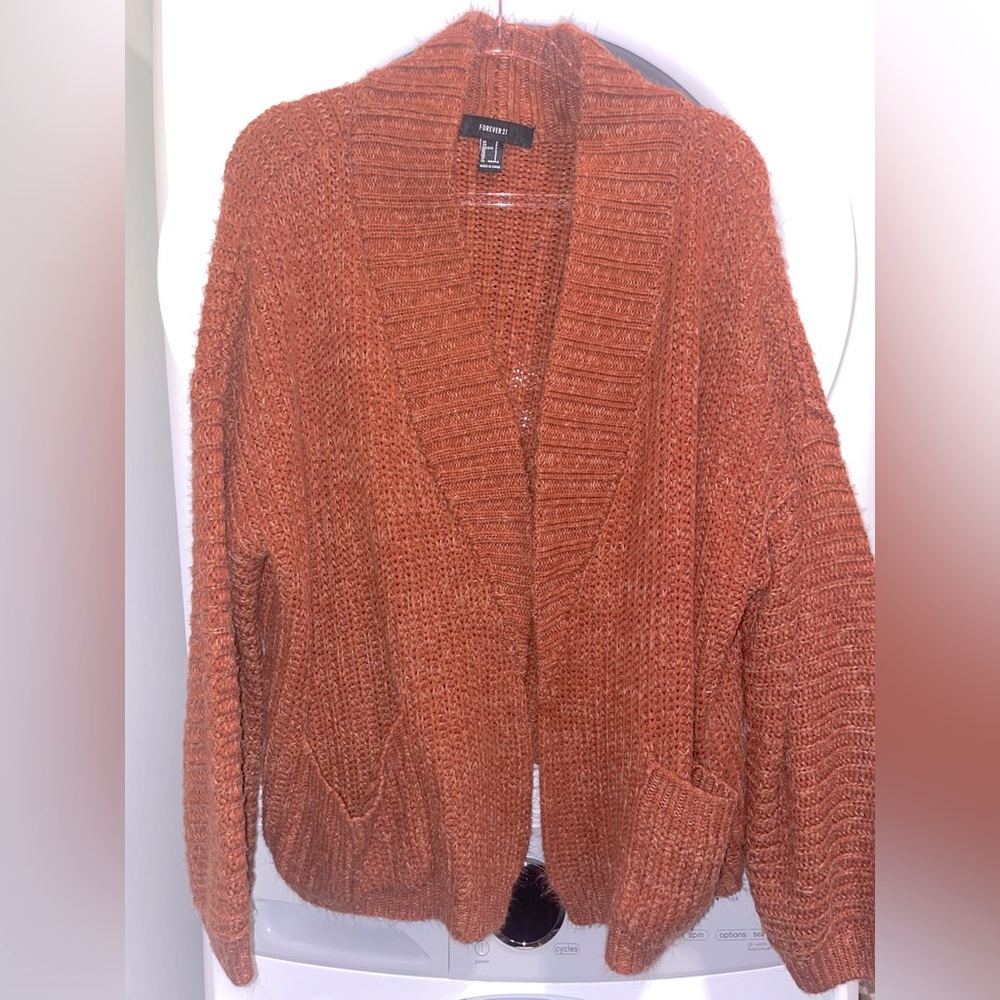 Forever21 Rust Orange / Brick Red Cardigan